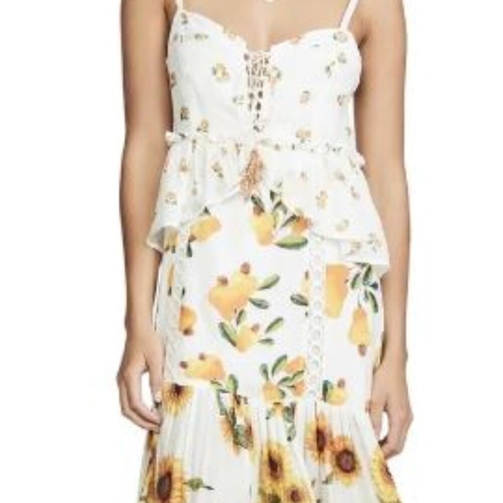 FarmRio Sunflower midi dress